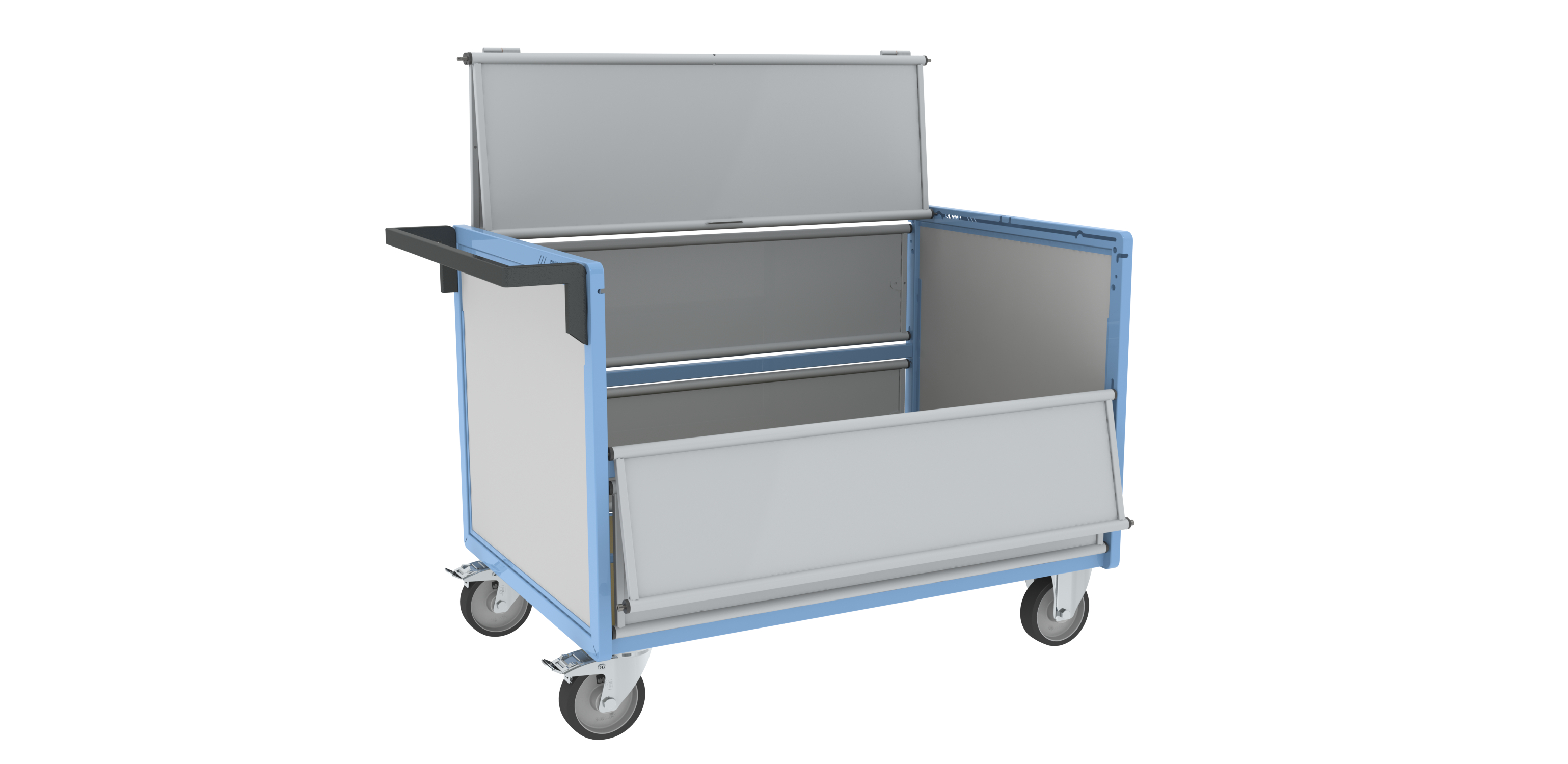 Chariot conteneur plaque alvéolaire avec toit 1200x800 mm 500 kg - FIMM - 800726234