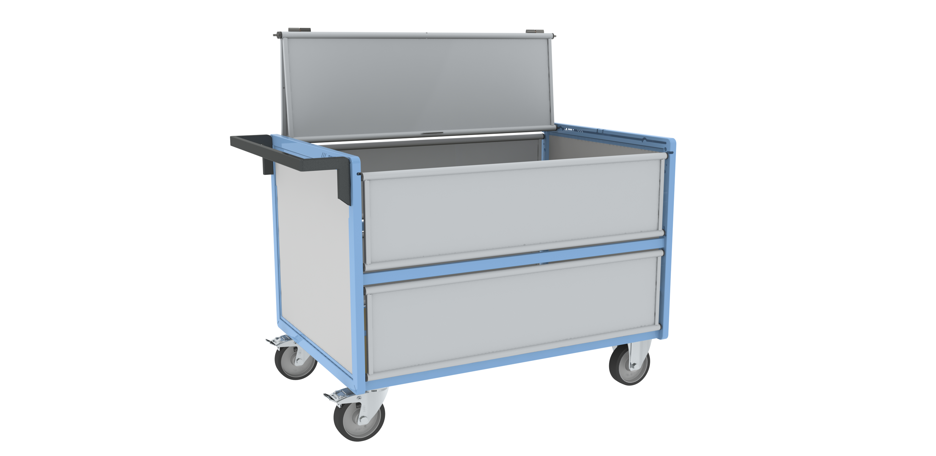 Chariot conteneur plaque alvéolaire avec toit 1200x800 mm 500 kg - FIMM - 800726234