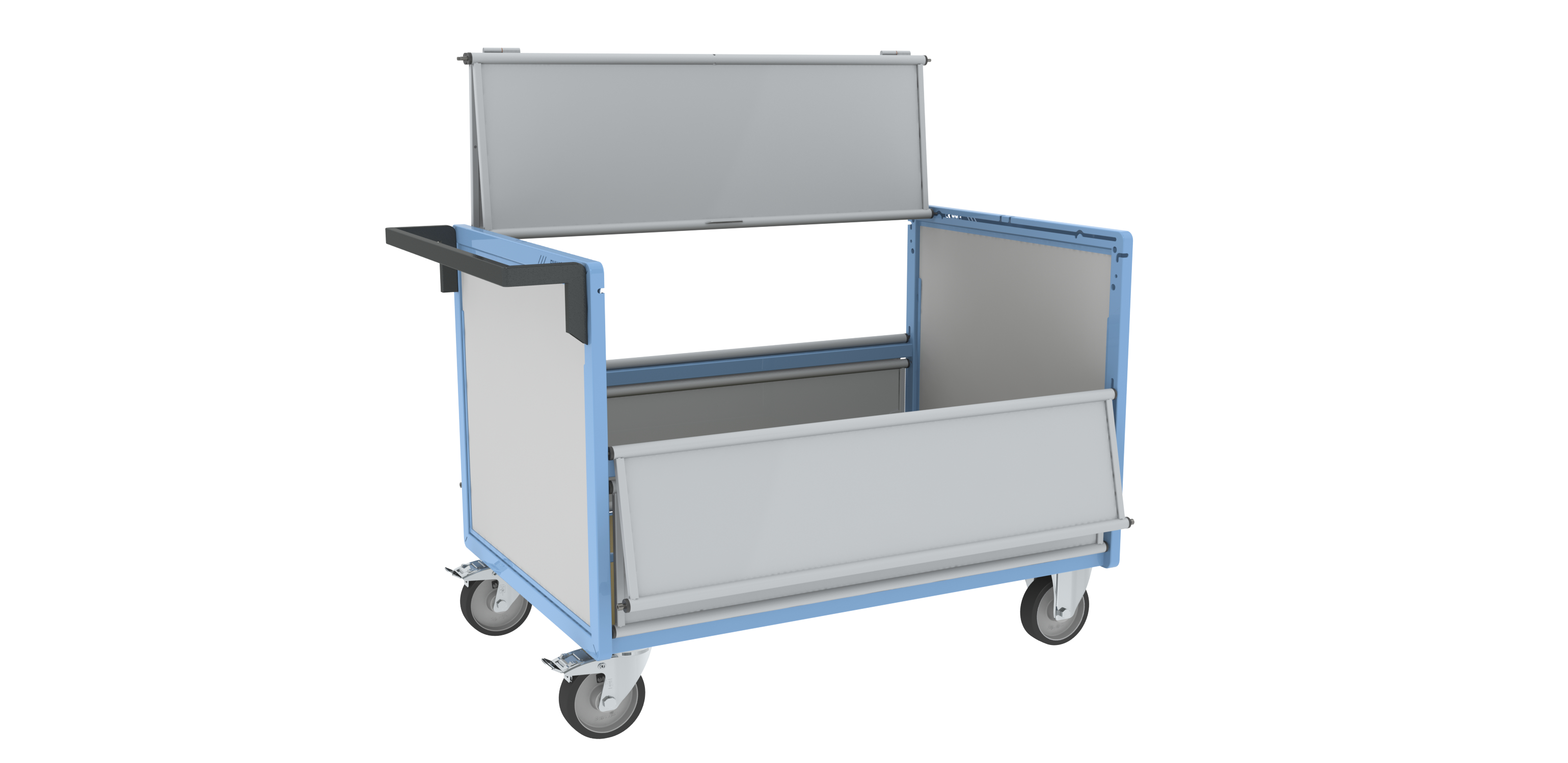 Chariot conteneur plaque alvéolaire avec toit 1200x800 mm 500 kg - FIMM - 800726234