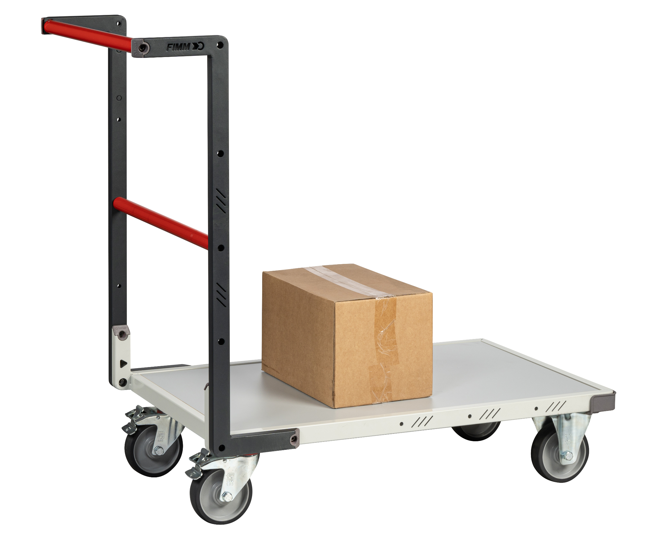 Chariot dossier fixe, 850x500 mm plateau mélaminé roues TPE 250 kg - FIMM - 804721120