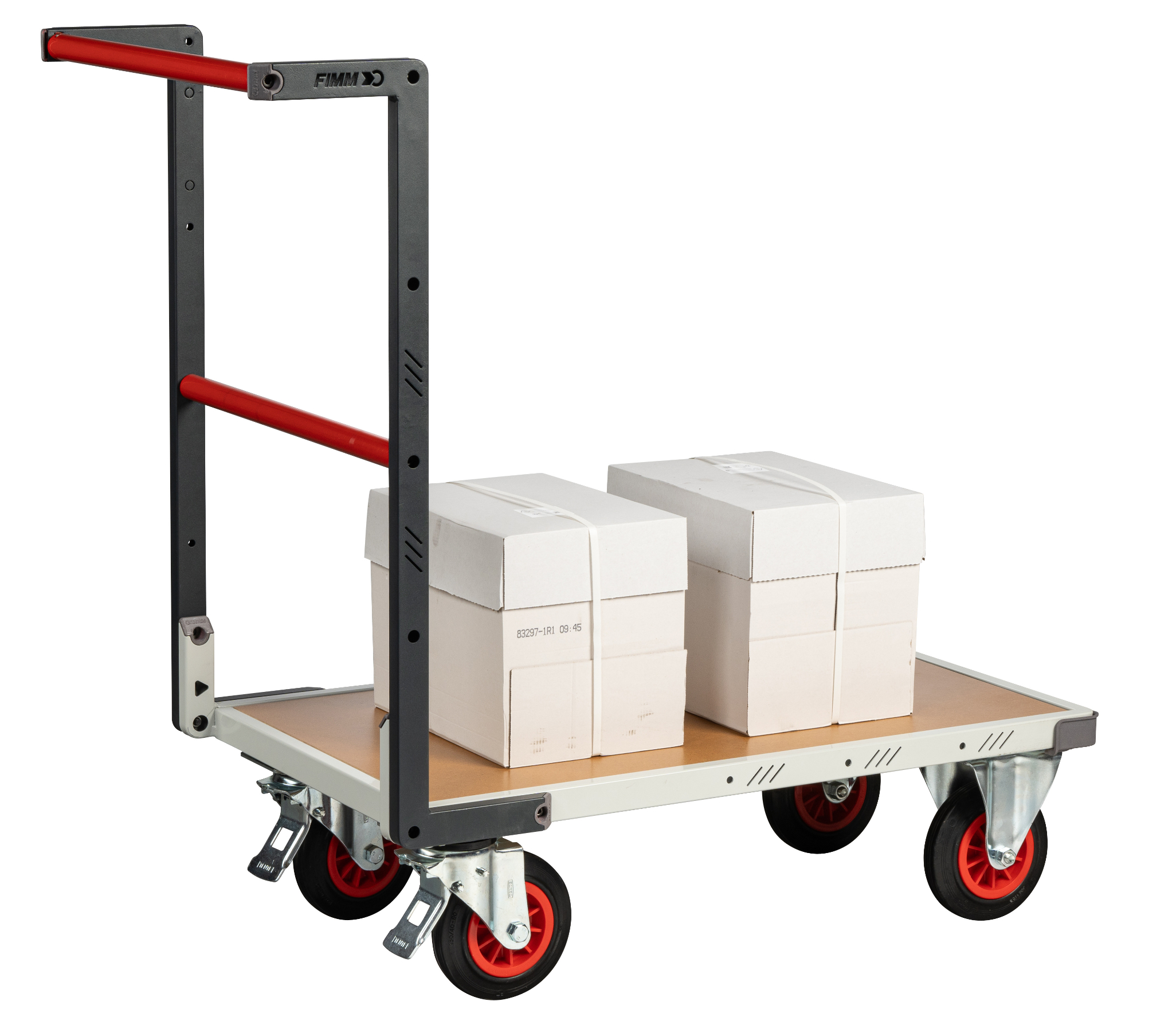 Chariot dossier fixe 850x500 mm plateau médium roues CC 400 kg - FIMM - 804721230