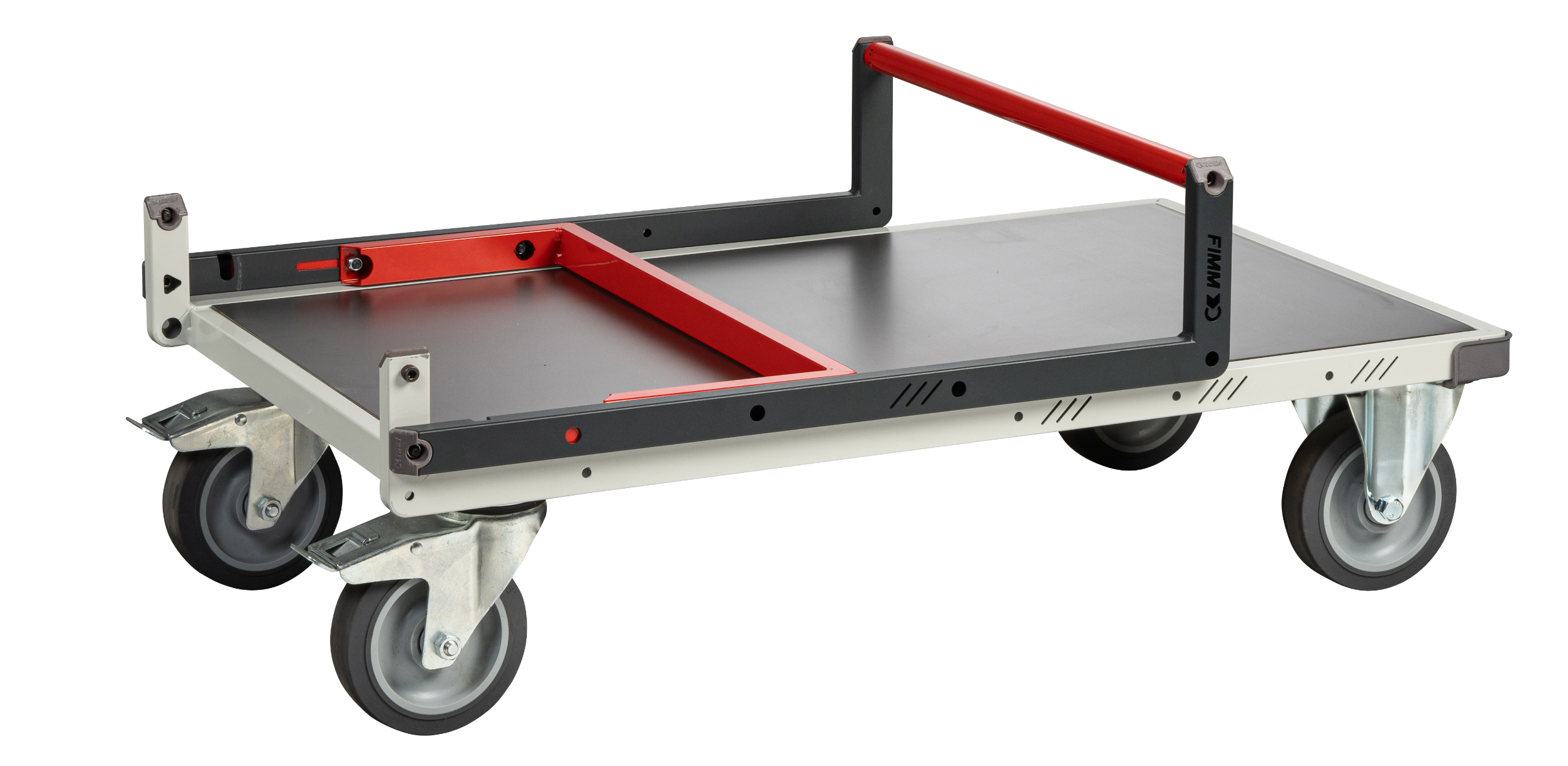 Chariot dossier repliable, 850x500 mm plateau tôle roues TPE 400 kg - FIMM - 804721341