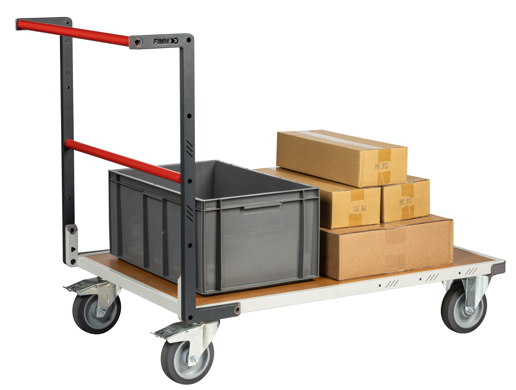 Chariot dossier fixe 1200x800 mm plateau médium roues TPE 400 kg - FIMM - 804723240