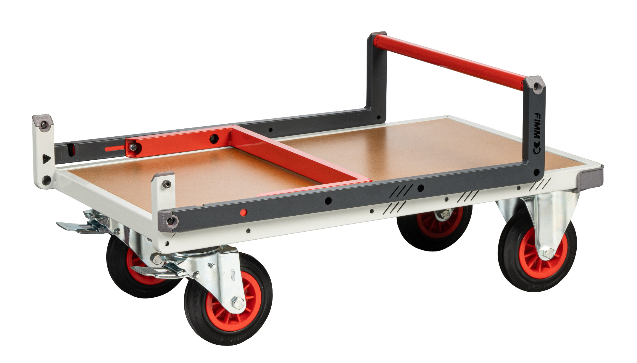 Chariot monté dossier repliable 850x500 mm plateau médium roues CC 400 kg - FIMM - 806721231