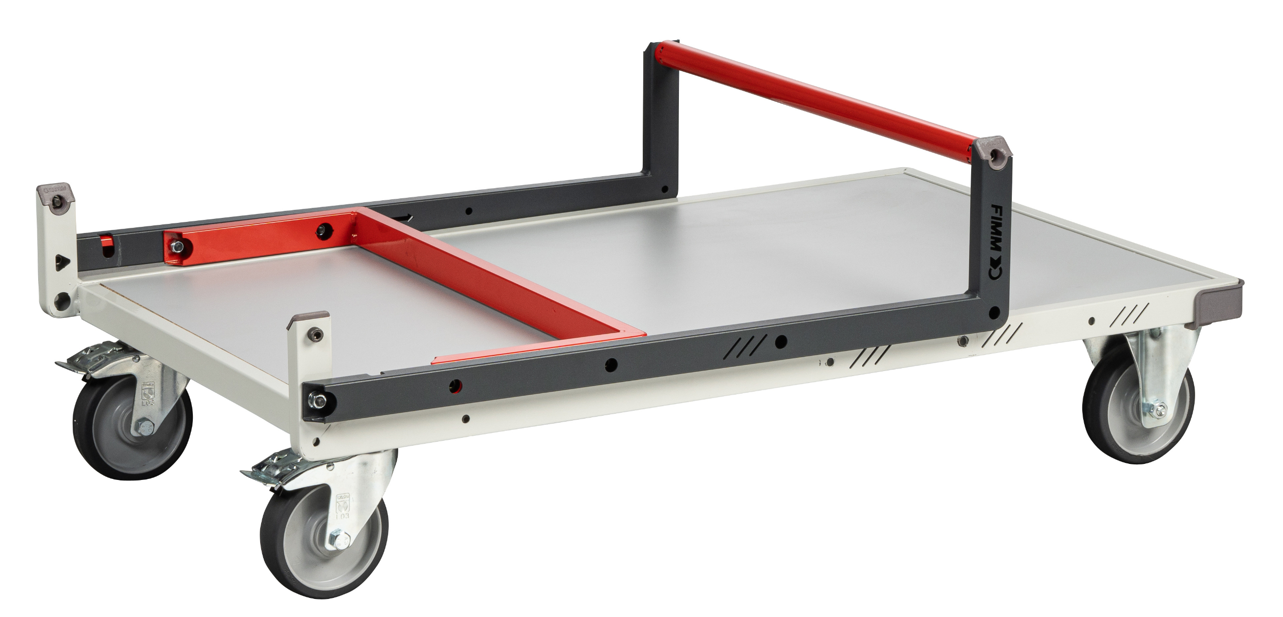 Chariot monté dossier repliable 1000x600 mm plateau mélaminé roues TPE 250 kg - FIMM - 806722121