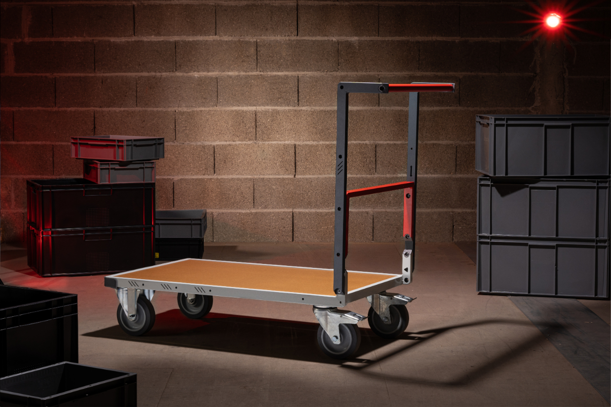 Chariot monté dossier repliable 1000x600 mm plateau médium roues TPE 400 kg - FIMM - 806722241