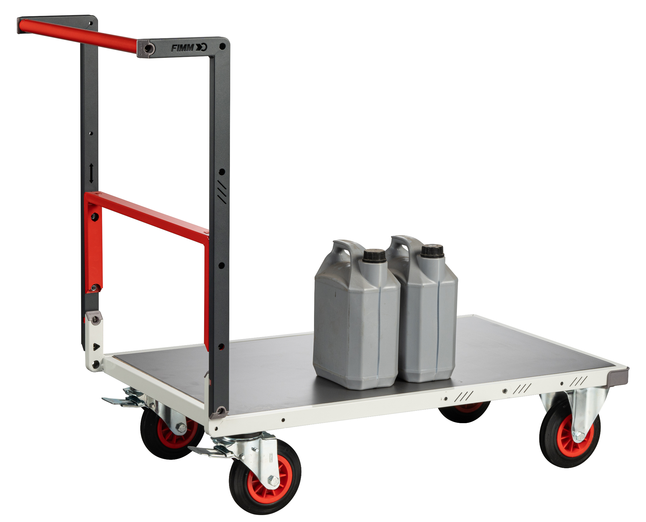 Chariot monté dossier repliable 1000x600 mm plateau tôle galva roues CC 400 kg - FIMM - 806722331