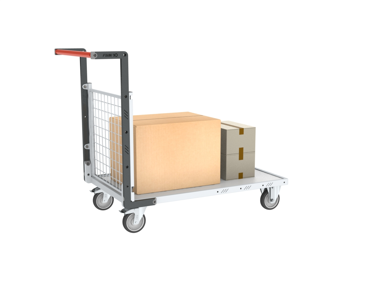 Chariot modulaire grillagé 1 dossier plateau bois 850x500 mm 250 kg - FIMM - 806724141