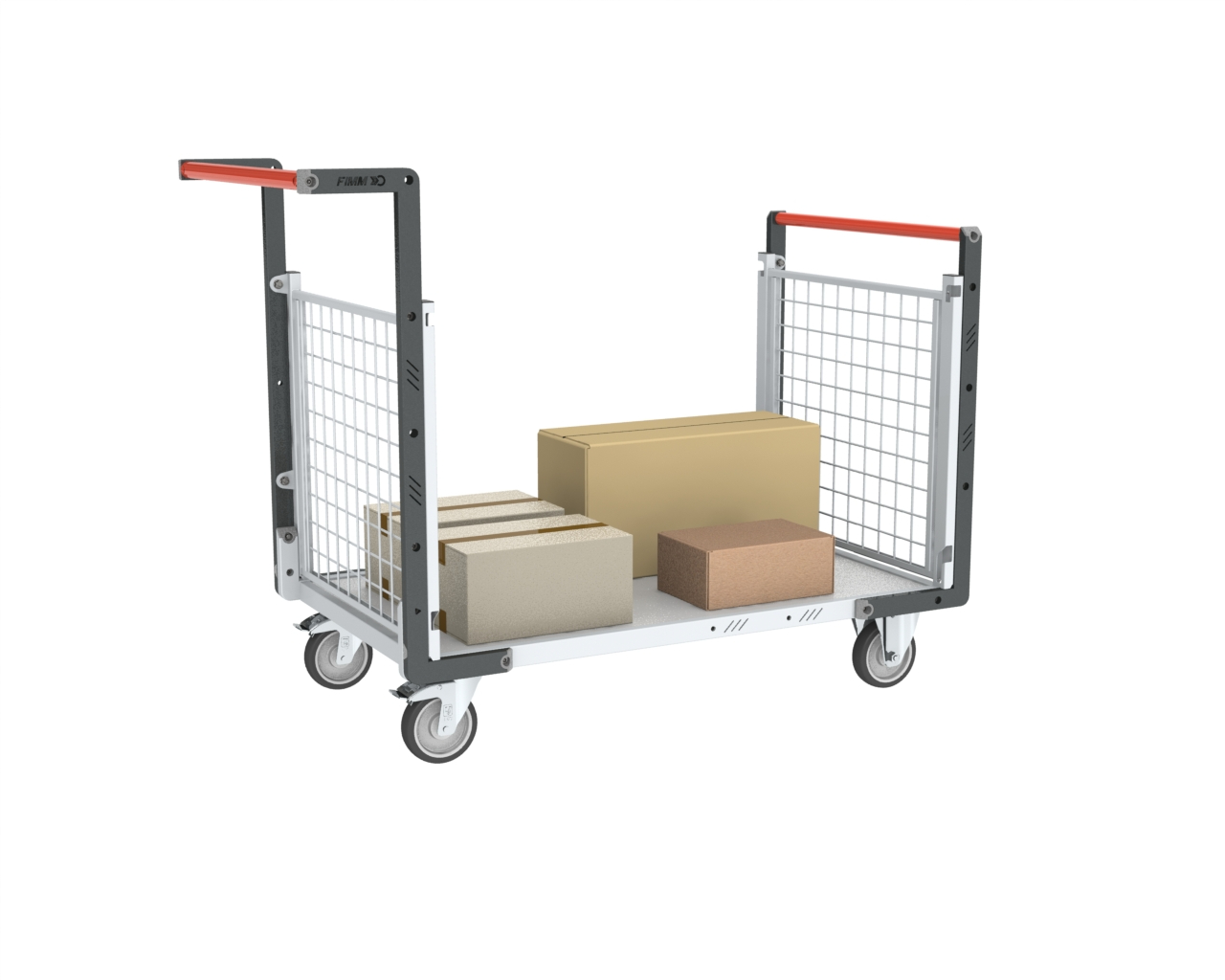 Chariot modulaire grillagé 2 dossiers plateau bois 1000x600 mm 250 kg - FIMM - 806724242