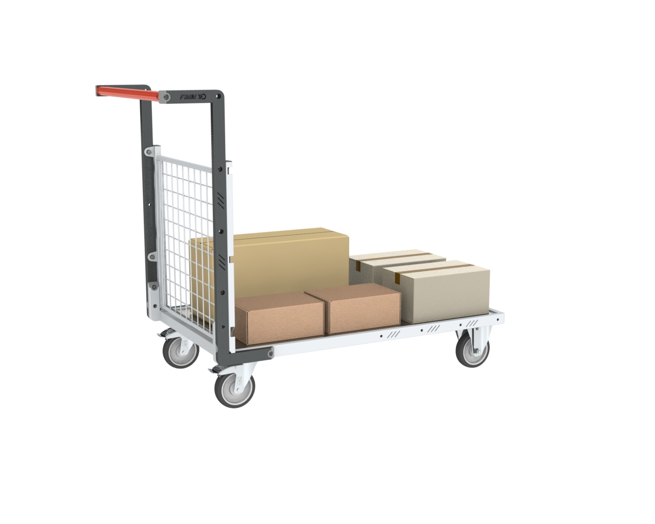 Chariot modulaire grillagé 1 dossier plateau tôle galva 1000x600 mm 250 kg - FIMM - 806724251