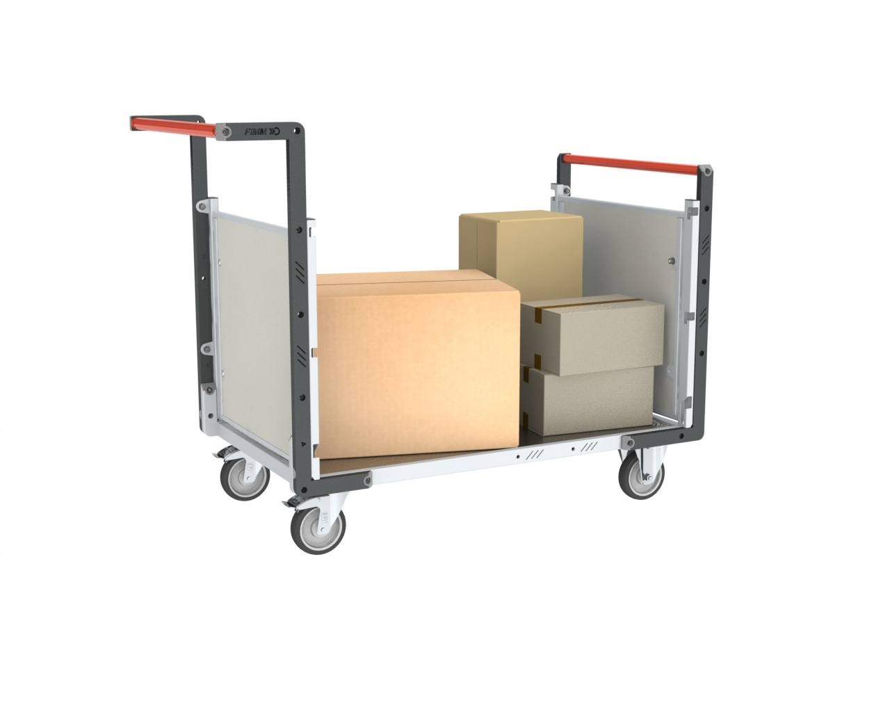 Chariot avec plaque alvéolaire 2 dossiers et plateau 1000x600 mm 250 kg - FIMM - 806724282