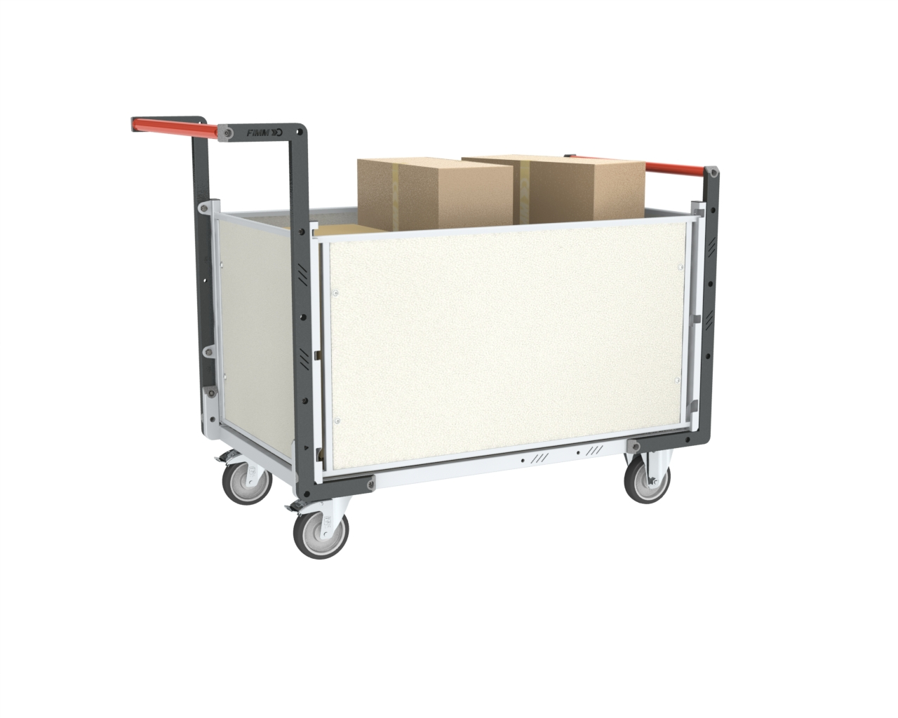 Chariot modulaire 2 dossiers + 2 ridelles et plateau 1000x600 mm 250 kg - FIMM - 806724285
