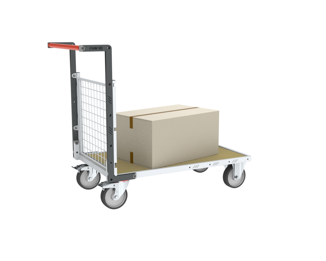 Chariot modulaire grillagé 1 dossier + plateau bois 1000x600 mm 500 kg - FIMM - 806724541