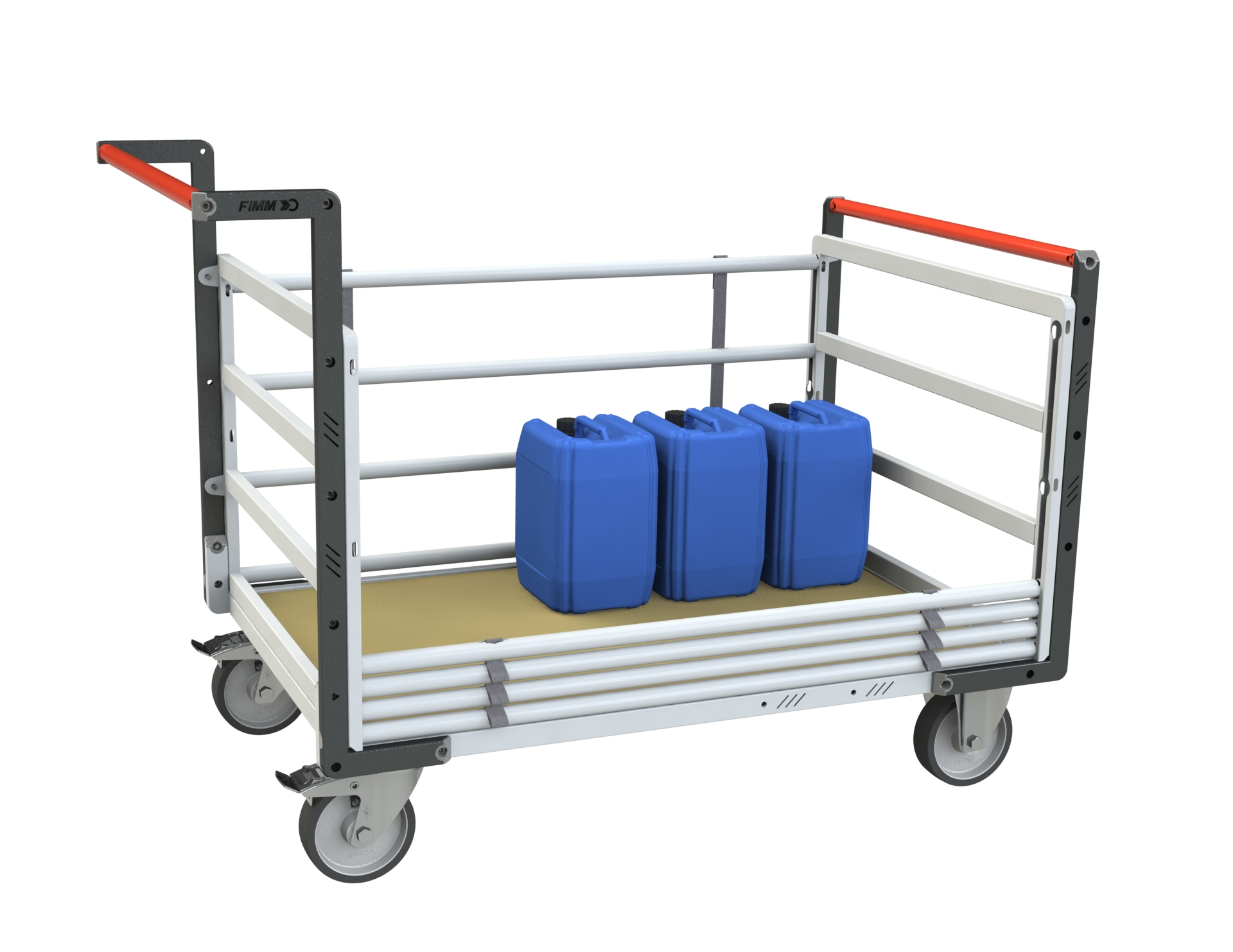 Chariot tube avec 2 dossiers + 2 ridelles et plateau 1200x800 mm 500 kg - FIMM - 806724615