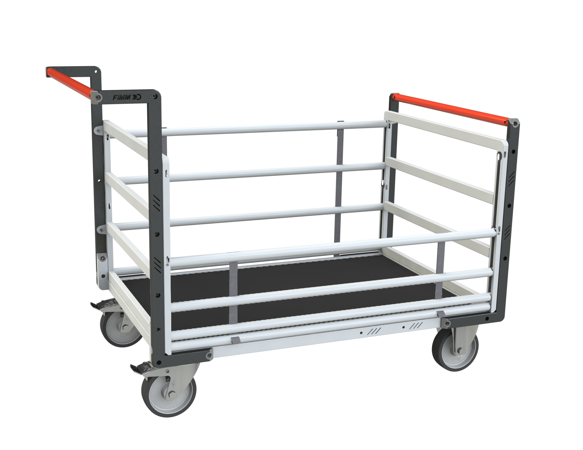 Chariot tube avec 2 dossiers + 2 ridelles et plateau bois 1200x800 mm 500 kg - FIMM - 806724635