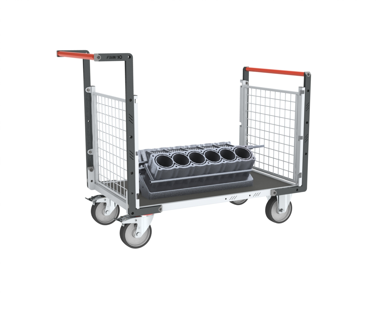 Chariot grillagé 2 dossiers et plateau 1200x800 mm 500 kg - FIMM - 806724662