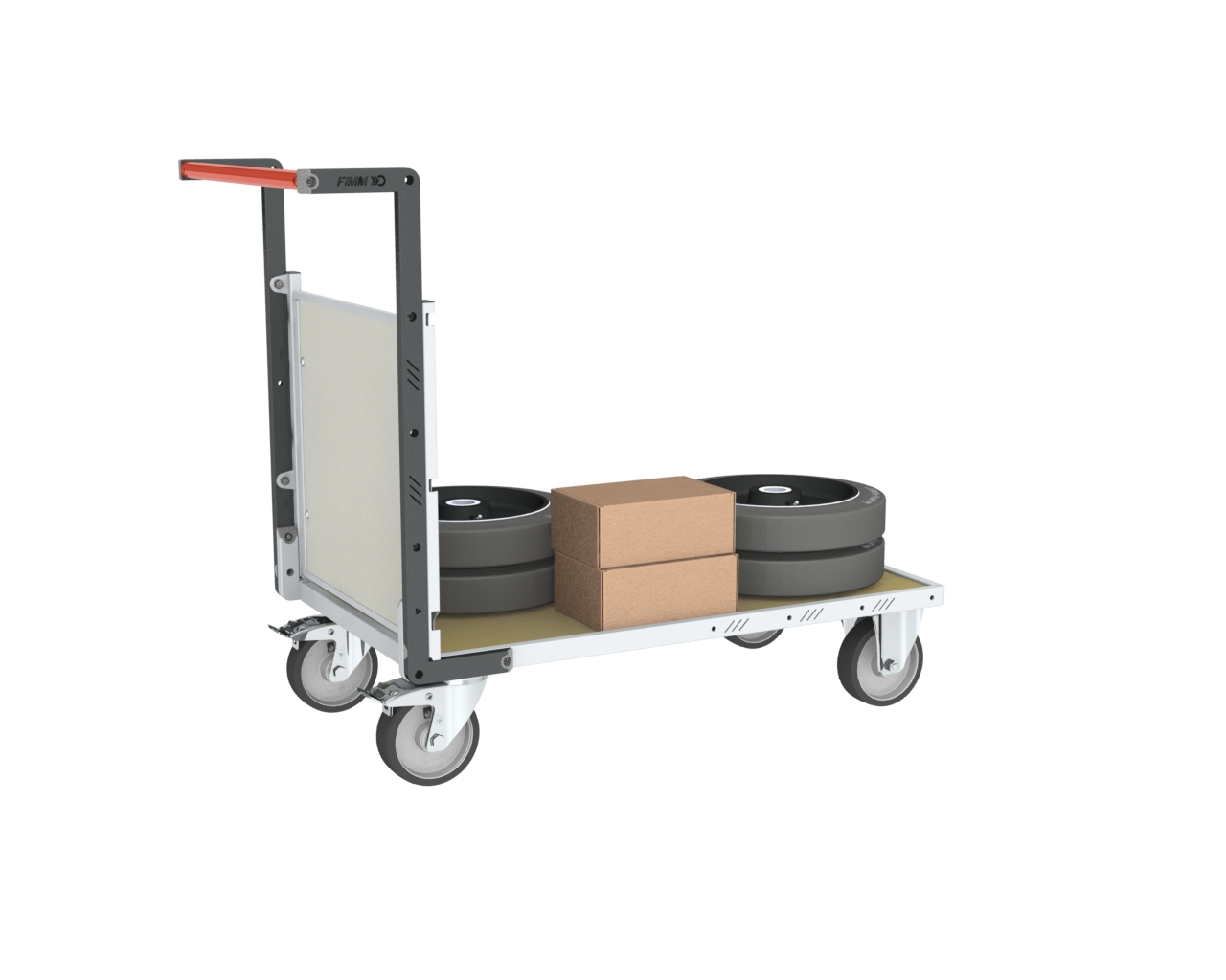 Chariot modulaire - 1 dossier + plateau bois médium 1200x800 mm 500 kg - FIMM - 806724671