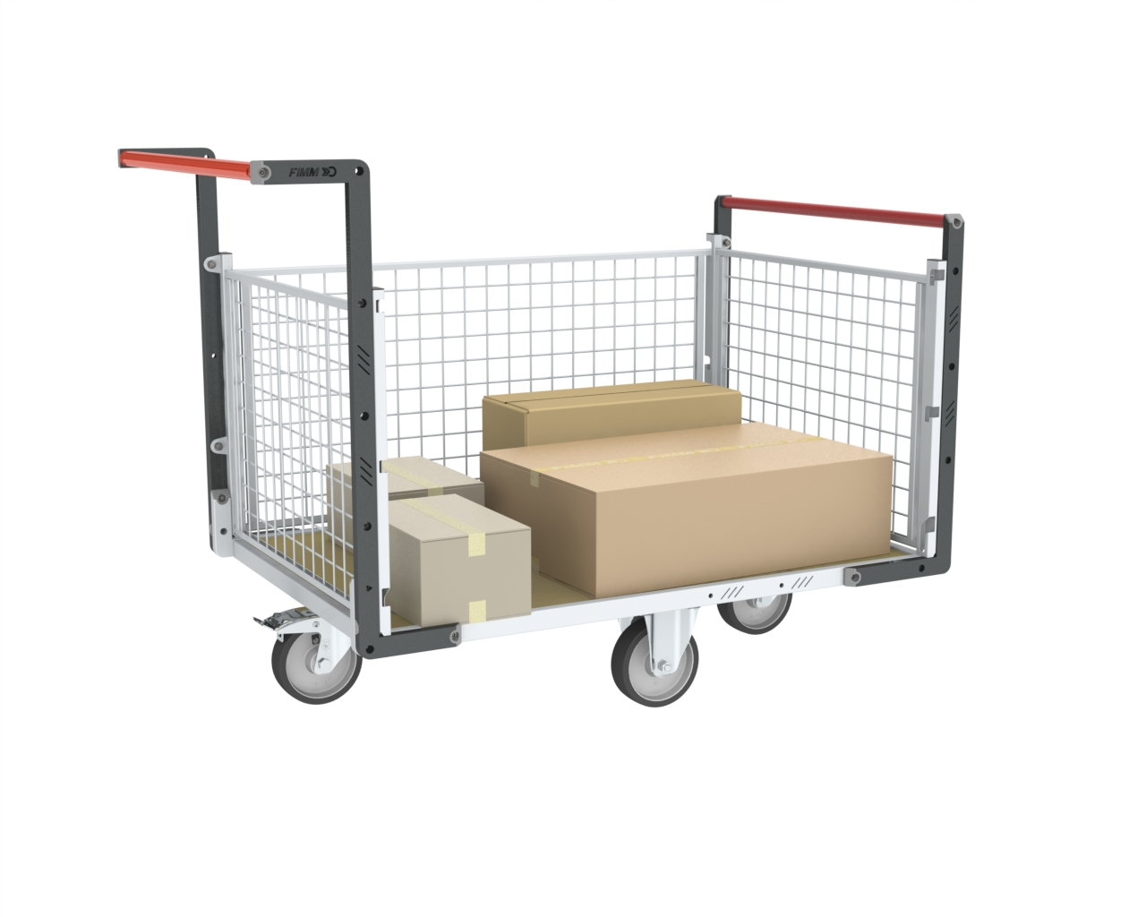 Chariot 2 dossiers + 1 ridelle et plateau bois 1200x800 mm 500 kg - FIMM - 806724744