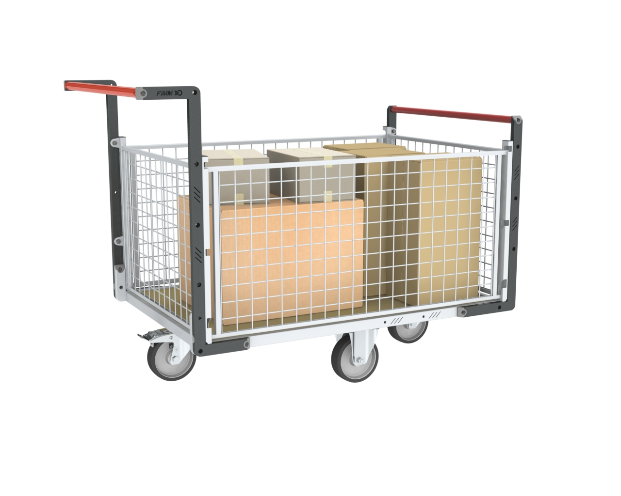 Chariot 2 dossiers + 2 ridelles et plateau 1200x800 mm 500 kg - FIMM - 806724745