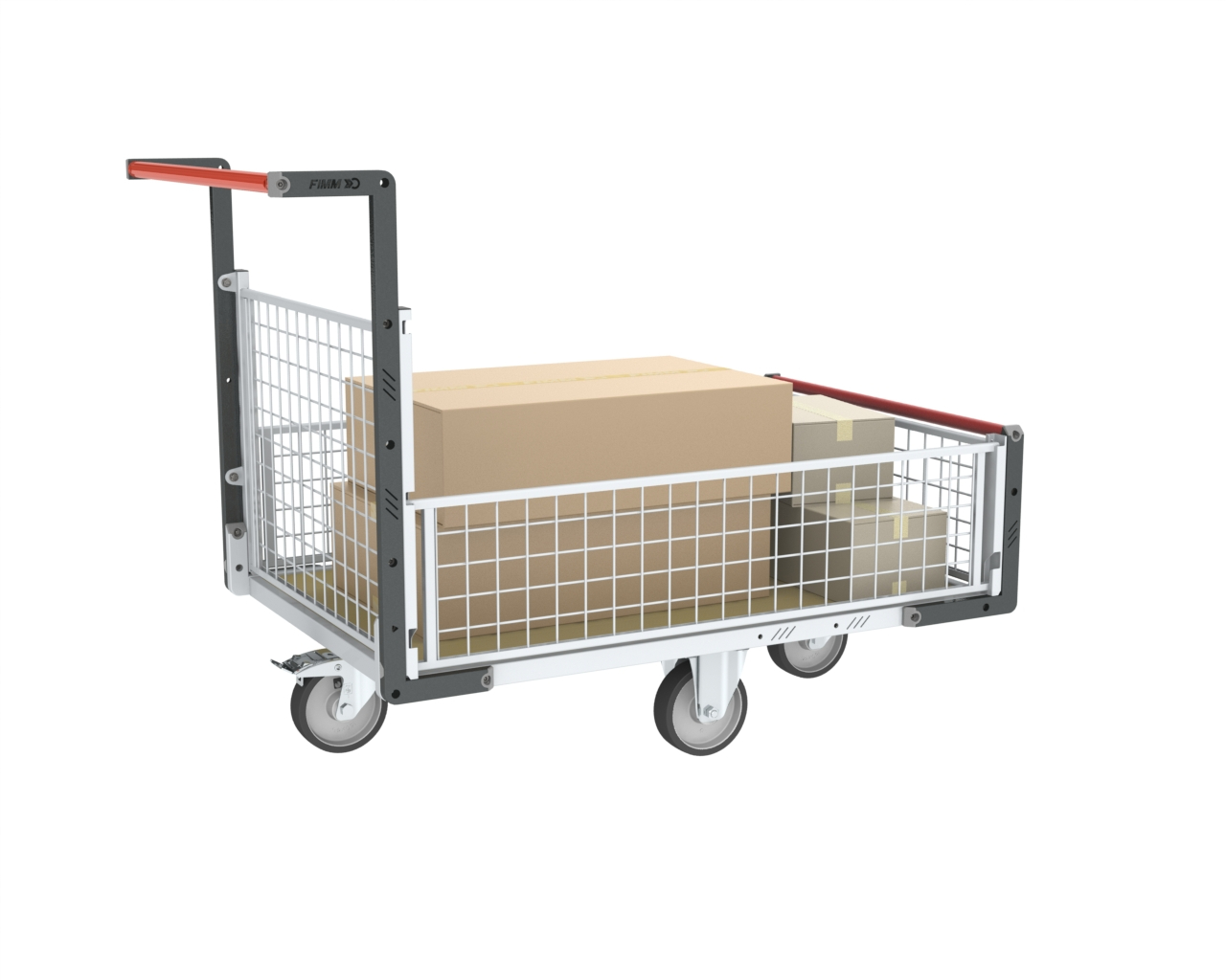 Chariot 1 dossier et 3 demi-ridelles et plateau 1200x800 mm 500 kg - FIMM - 806724746