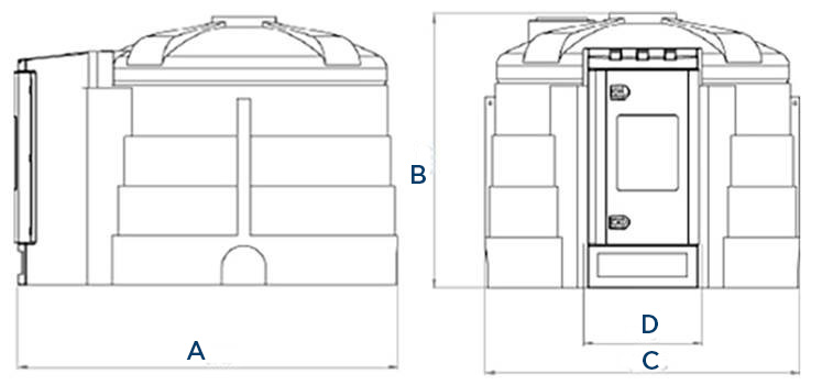 CUVE STOCKAGE FUEL PEMD 5000L ARMOIRE INTEGREE POMPE 80L/M - RENSON - 812156