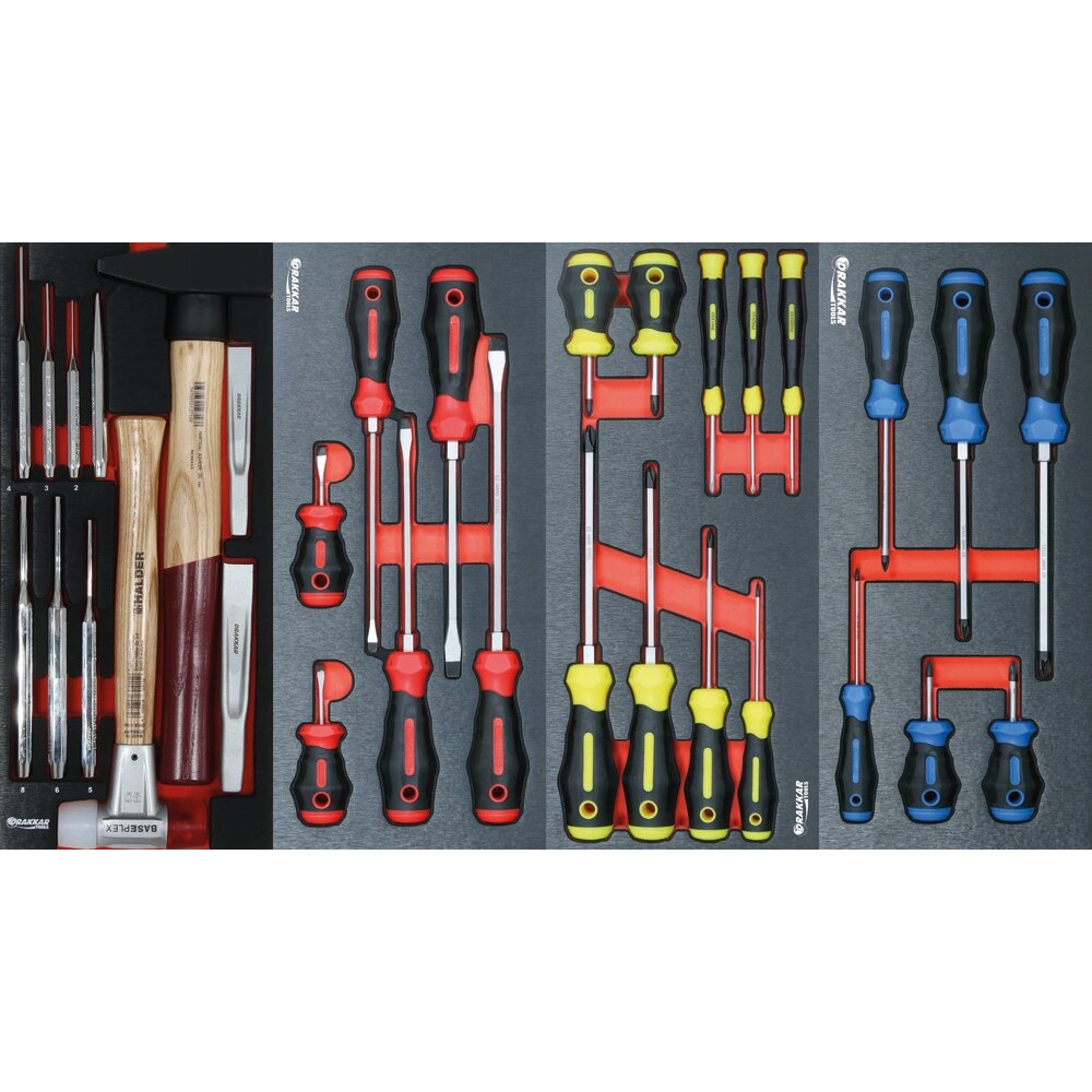 Module mousse 395x178mm métal tournevis plat - 6 pcs DRAKKAR TOOLS - 84256