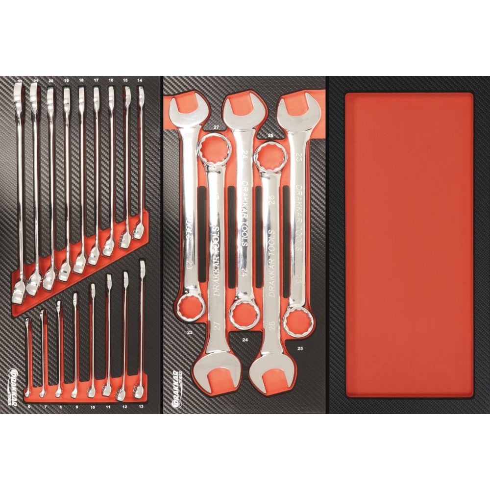 Servante d'atelier 7 tiroirs composée de 165 outils - modules carbone DRAKKAR TOOLS - 83889