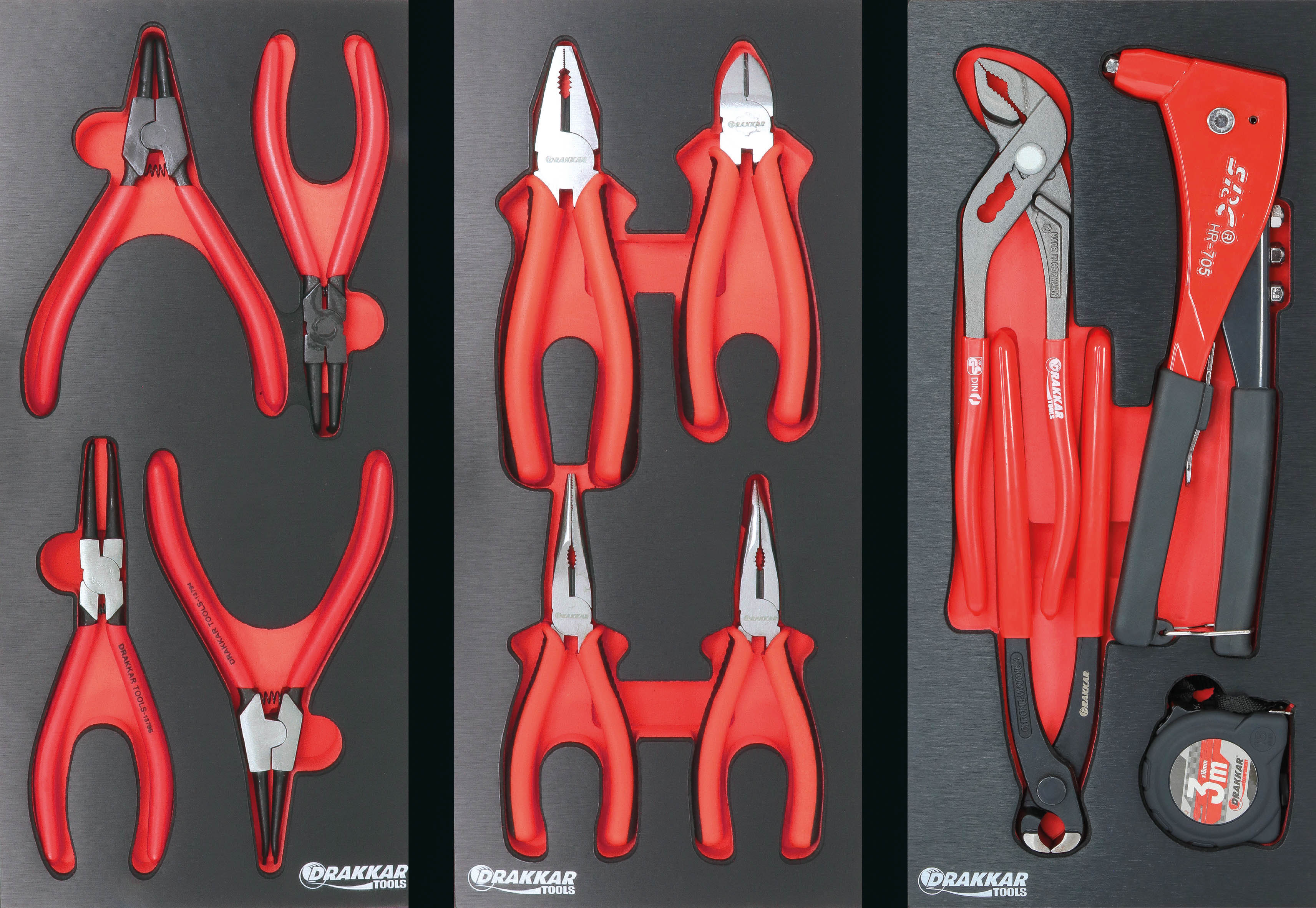 Servante d'atelier 7 tiroirs composée de 190 outils - modules métal DRAKKAR TOOLS - 83892