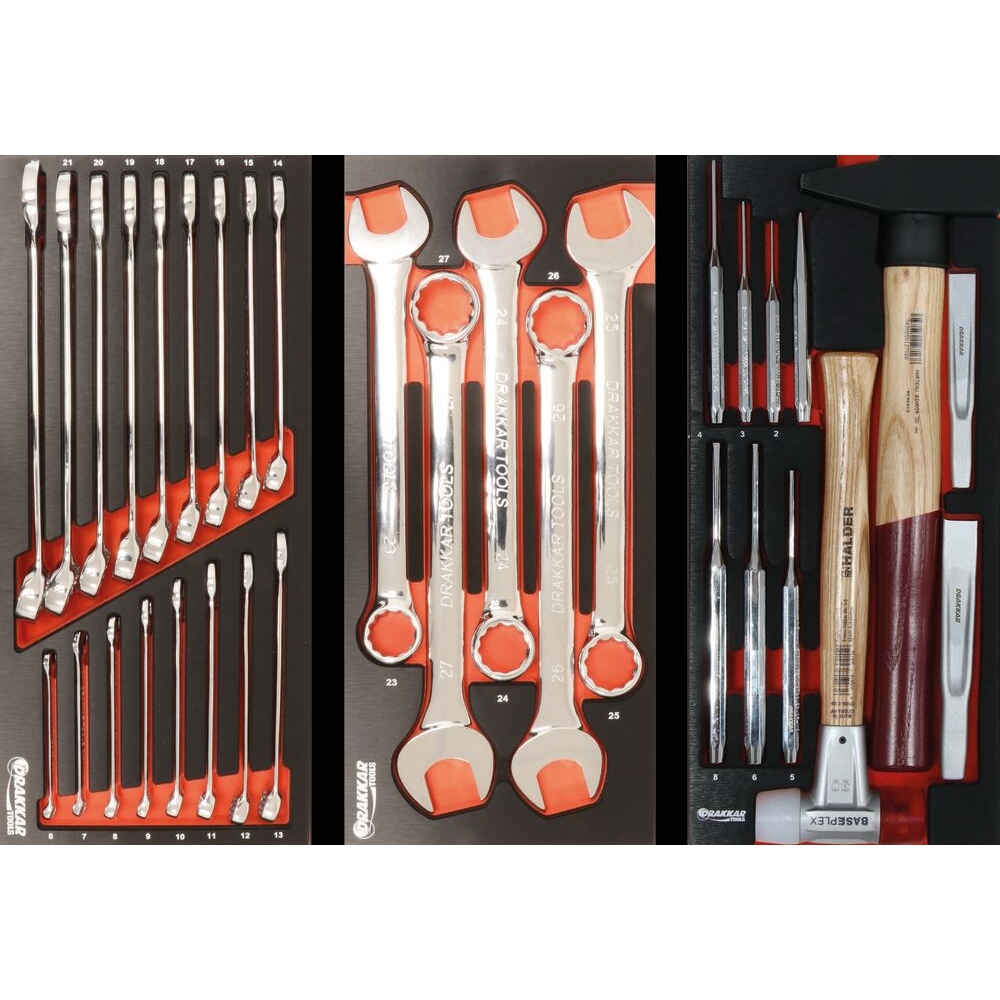 Servante d'atelier 7 tiroirs composée de 237 outils - modules métal DRAKKAR TOOLS - 83892