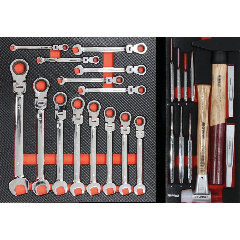 Servante d'atelier 7 tiroirs composée de 189 outils - modules métal DRAKKAR TOOLS - 83893