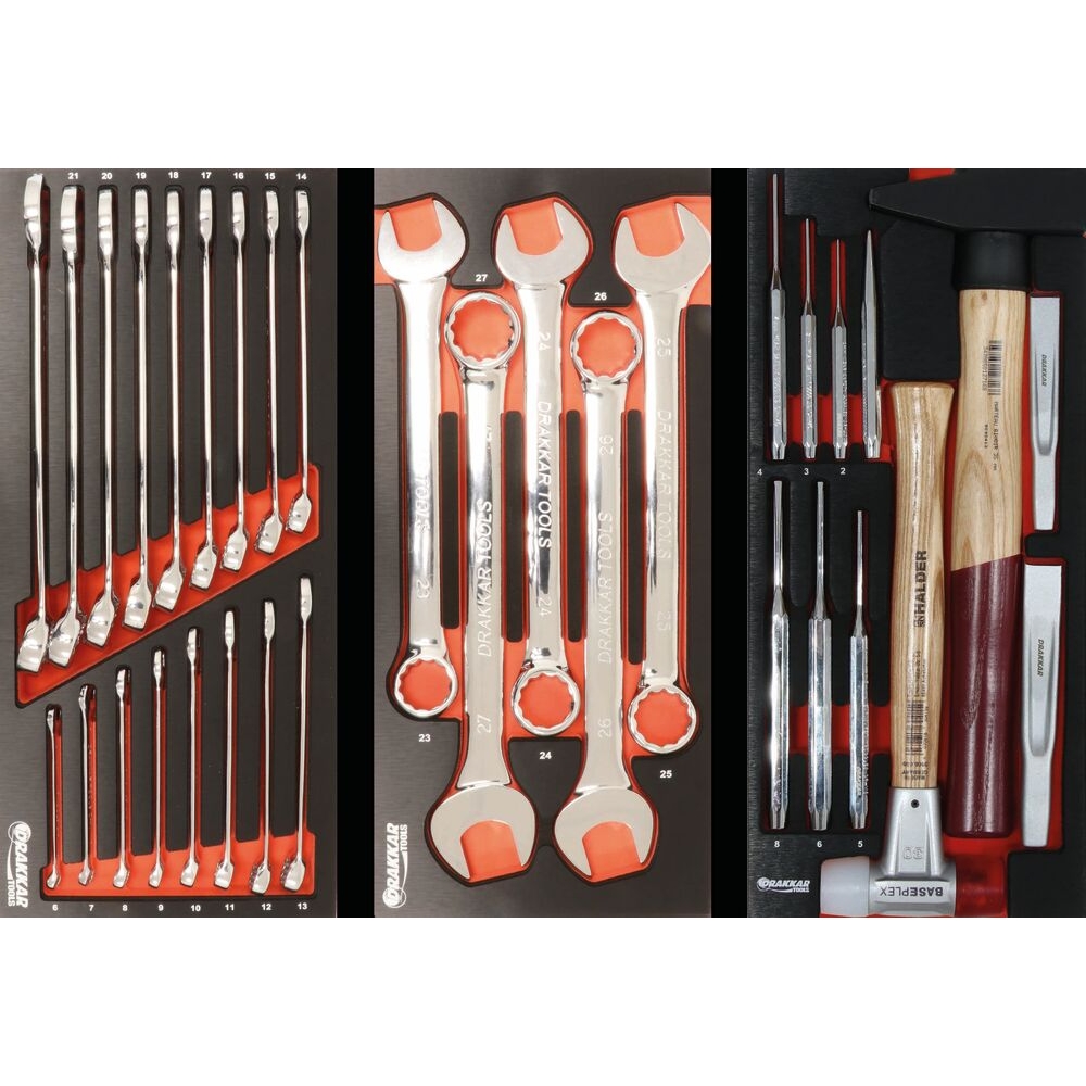 Servante d'atelier 7 tiroirs composée de 237 outils - modules métal DRAKKAR TOOLS - 83896