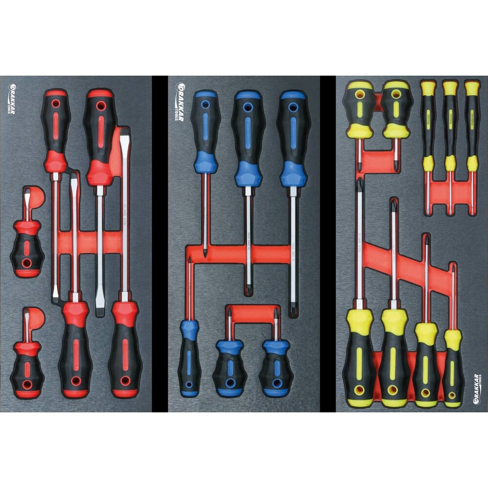 Module mousse 395x178mm métal tournevis plat - 6 pcs DRAKKAR TOOLS - 84256