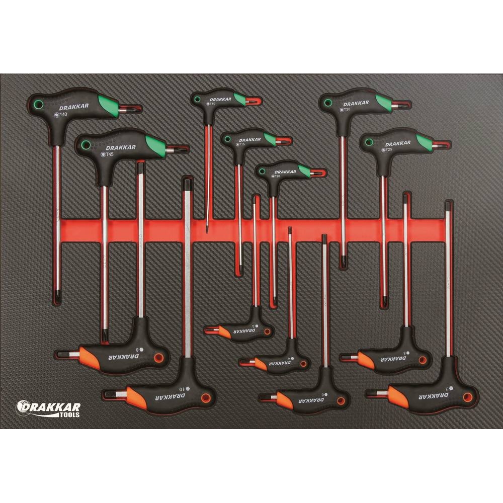 Servante d'atelier 7 tiroirs composée de 190 outils - modules carbone DRAKKAR TOOLS - 83910