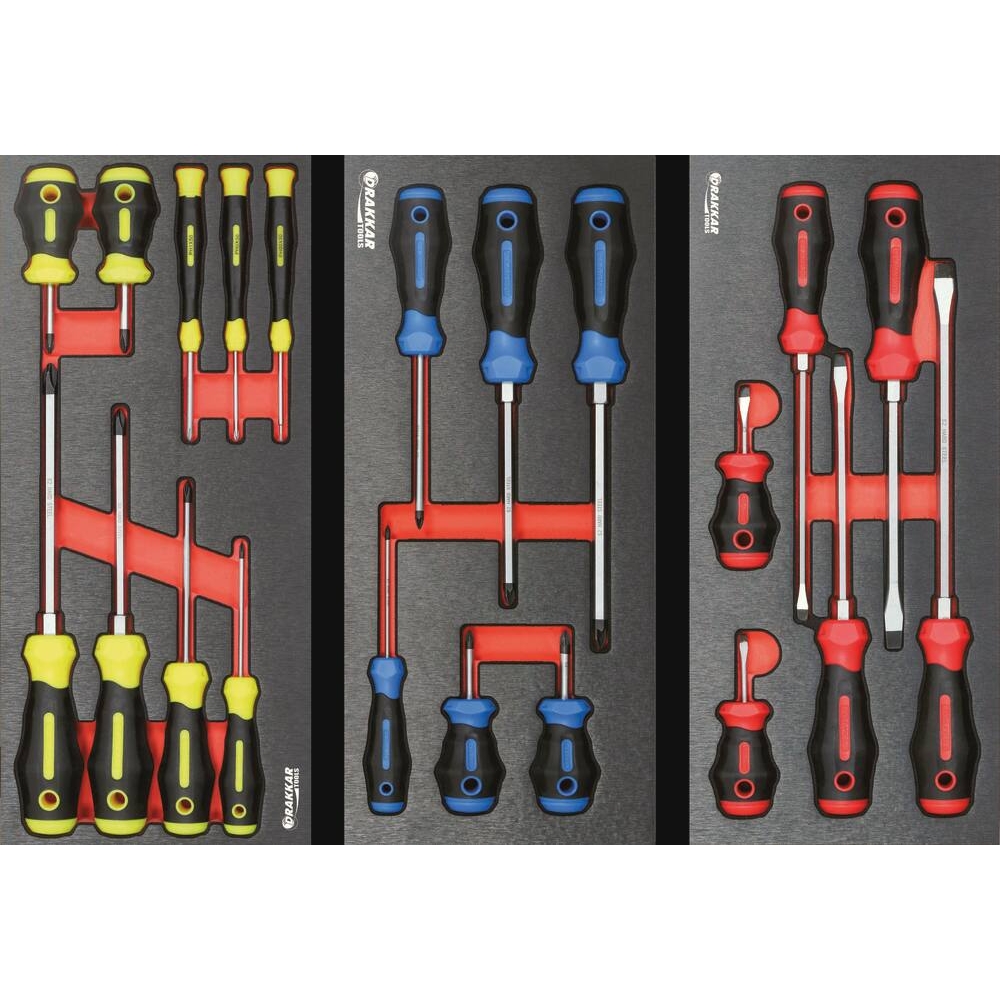 Module mousse 395x178mm métal tournevis plat - 6 pcs DRAKKAR TOOLS - 84256