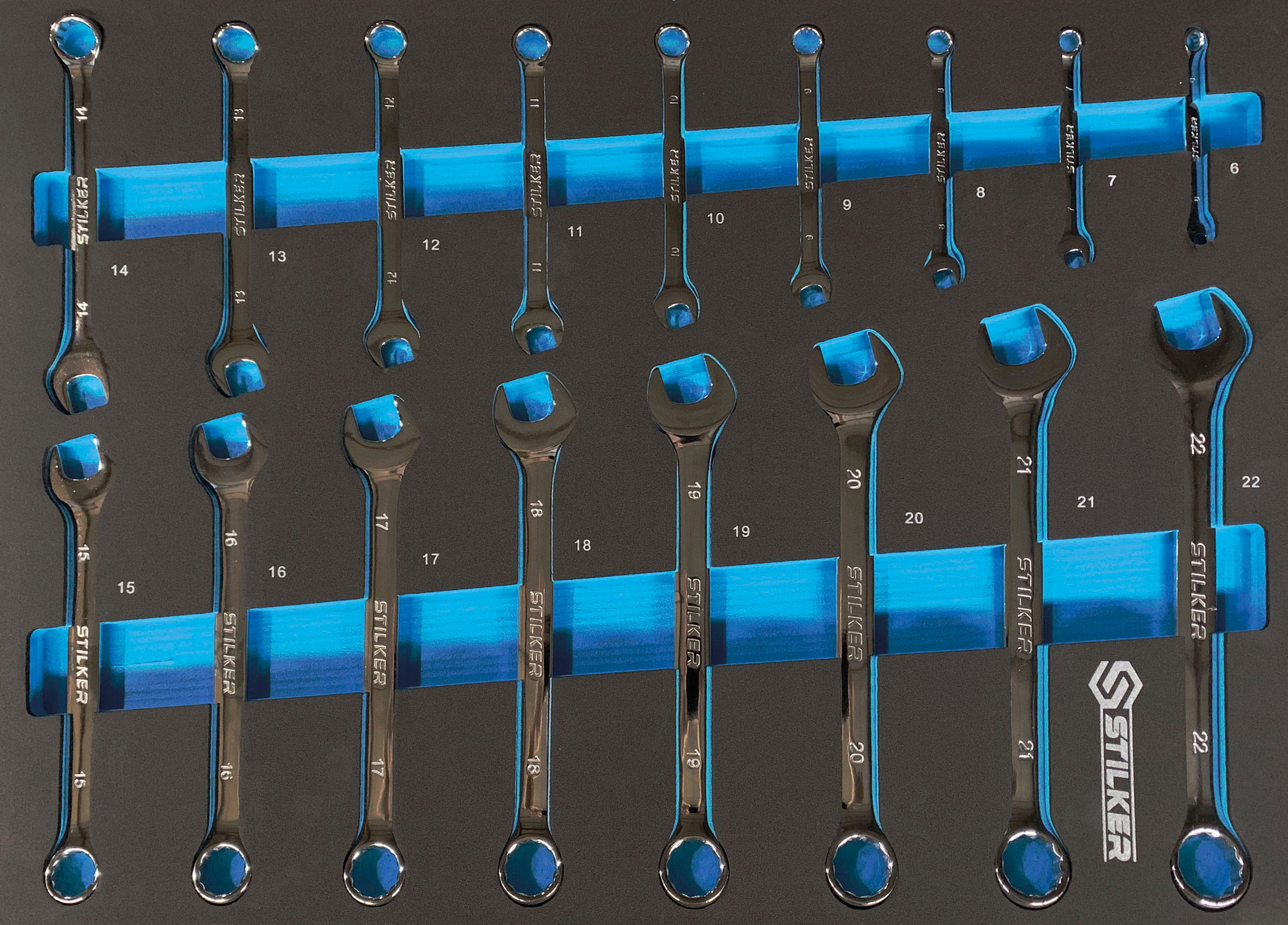 Servante d'atelier 7 tiroirs composée de 147 outils - modules mousses STILKER - 83932