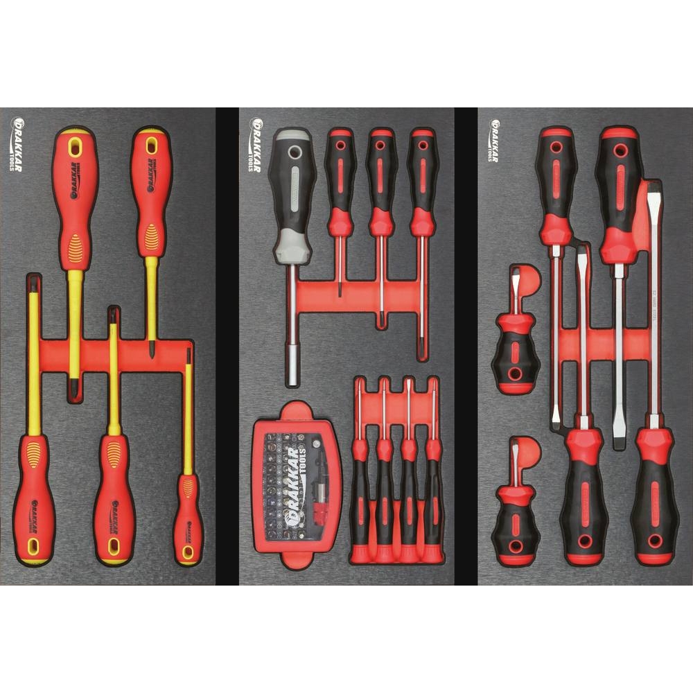 Module mousse 395x178mm métal tournevis plat - 6 pcs DRAKKAR TOOLS - 84256