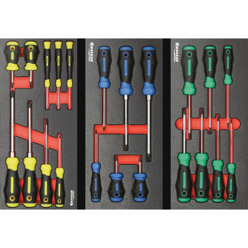 Module mousse 395x178mm métal tournevis Phillips - 9 pcs DRAKKAR TOOLS - 84258