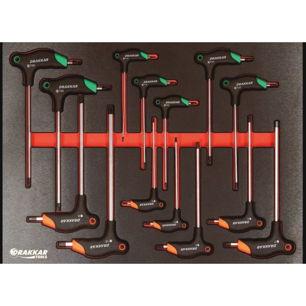 Servante d'atelier 8 tiroirs composée de 320 outils - modules métal DRAKKAR TOOLS - 83959