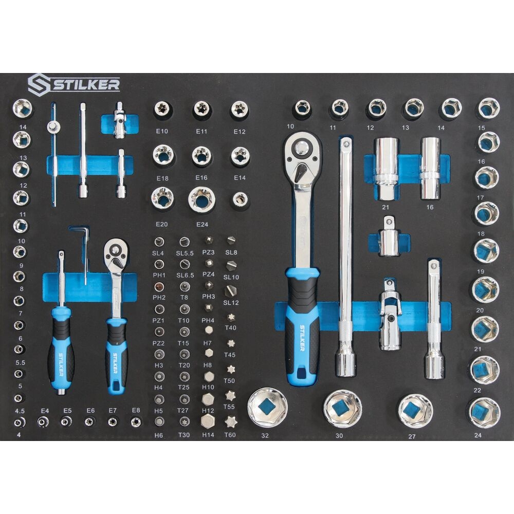 Mobilier d'atelier 4 éléments plateau bois 38mm - 147 outils STILKER - 84082