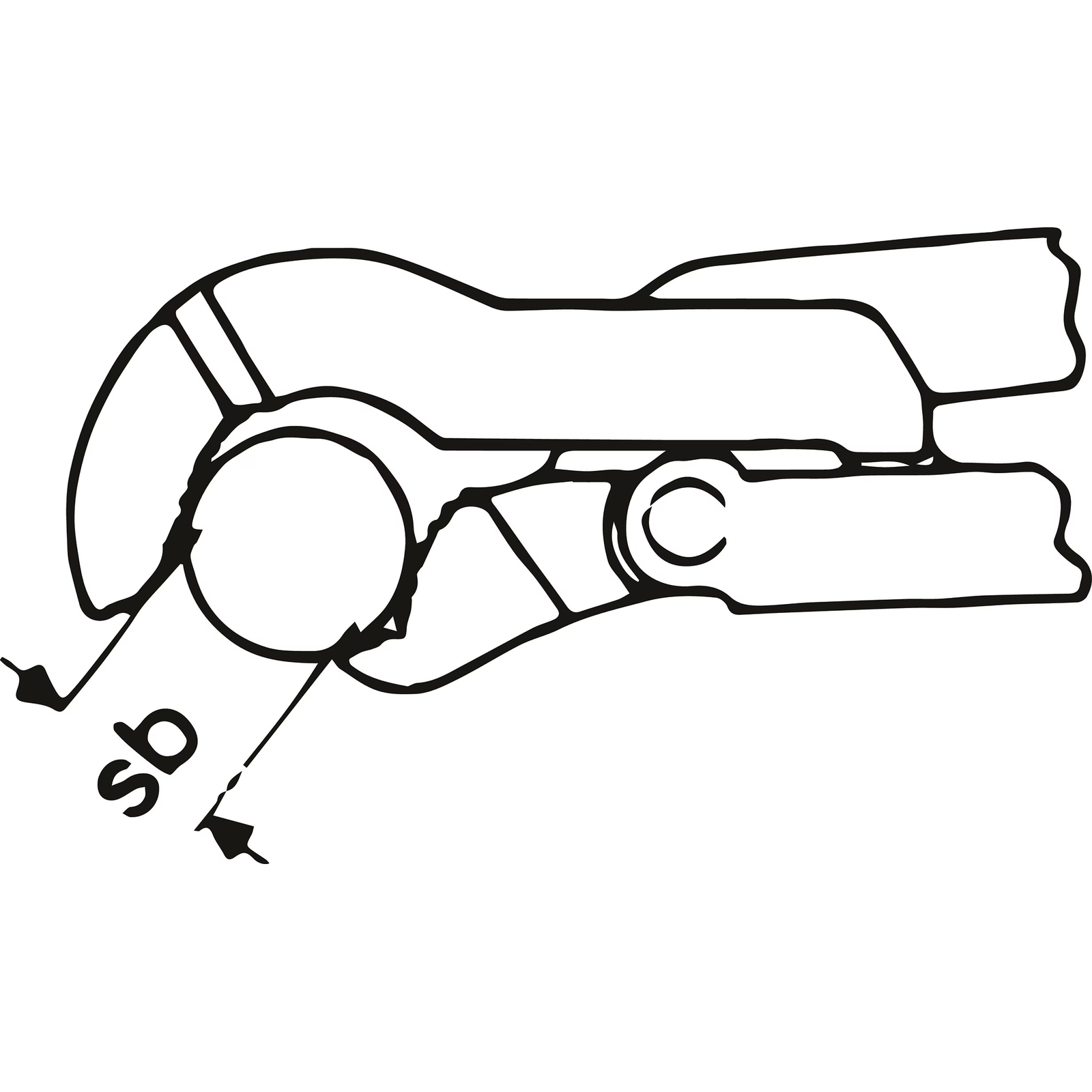 Clé serre-tubes forme suédoise capacité 65 mm avec revêtement poudre HAZET - 2183-2