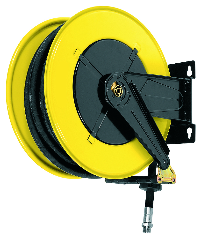 Enrouleur automatique gasoil carrossé ouvert - 10 m de flexible caoutchouc DN 19 CEMO - 10557