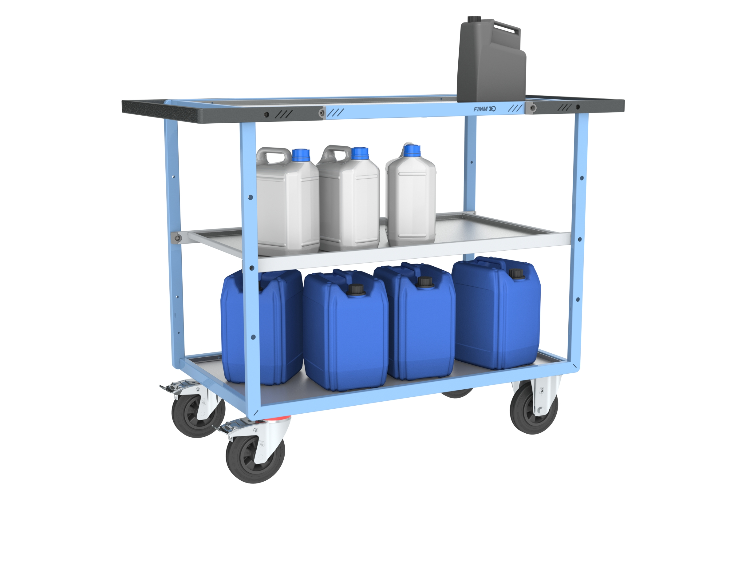 Servante mécano-soudée 3 plateaux 850x500 mm 400 kg - FIMM - 880701732