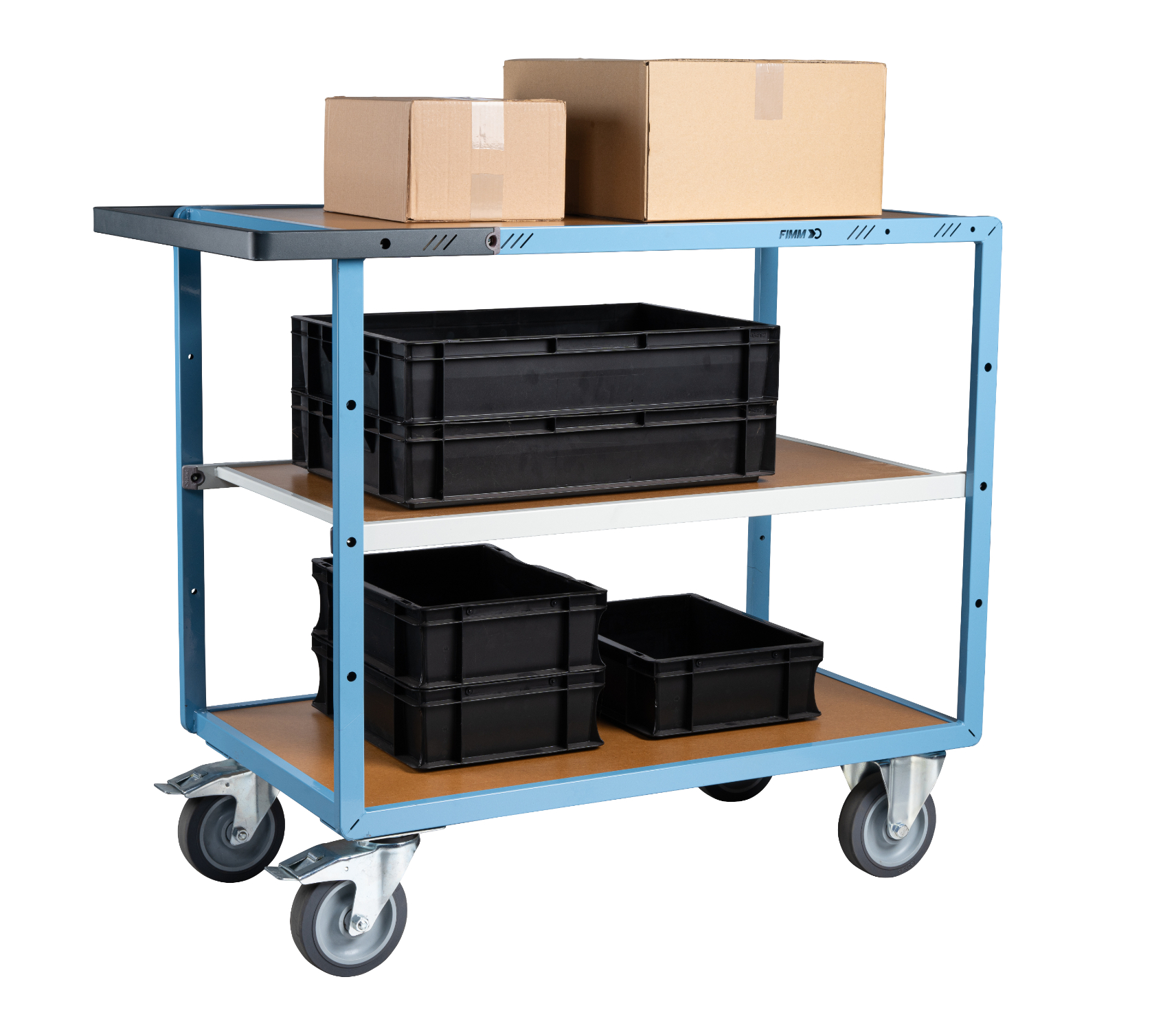 Servante mécano-soudée 3 plateaux 1000x600 mm 400 kg - FIMM - 880702242