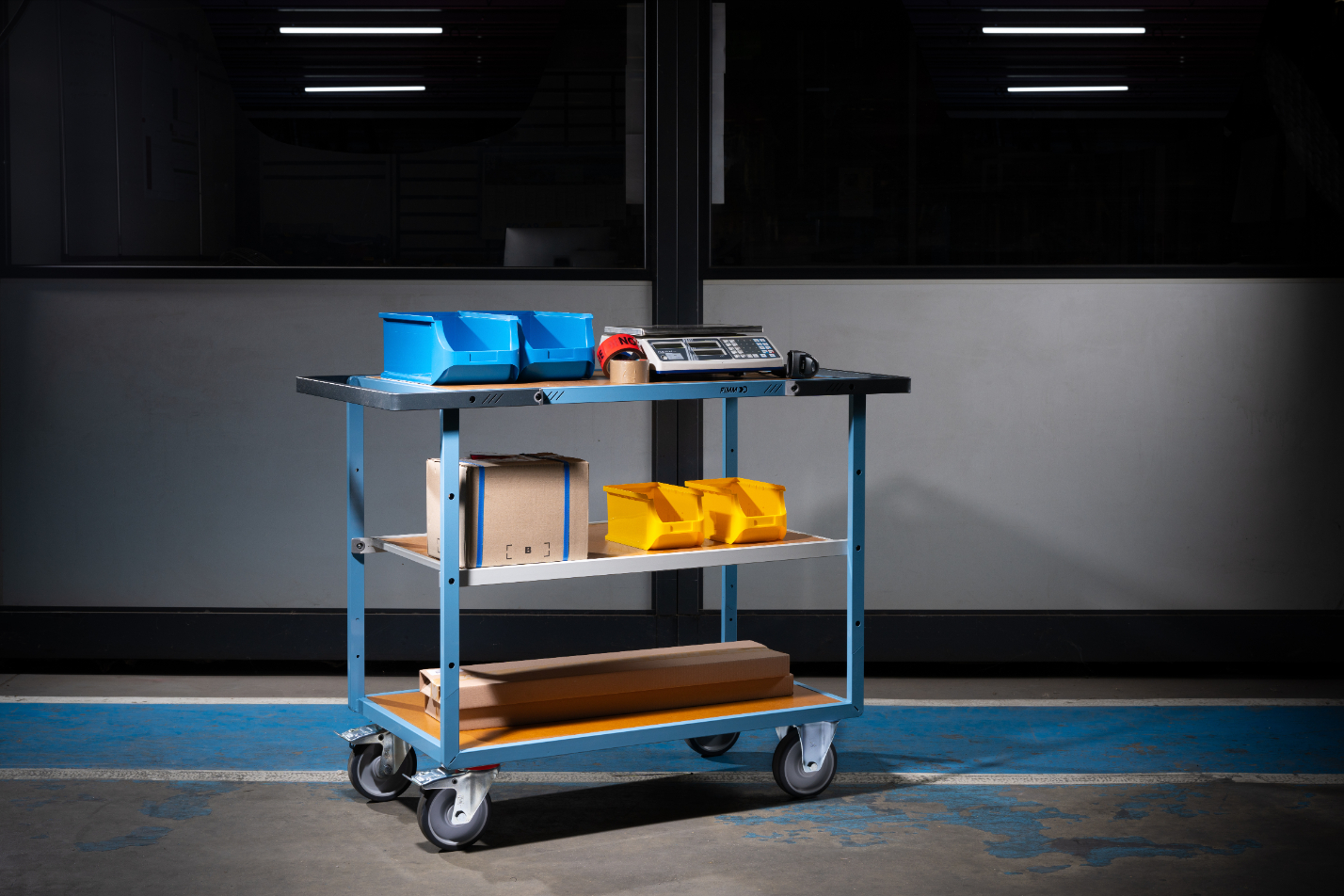 Servante mécano-soudée 3 plateaux 1000x600 mm 400 kg - FIMM - 880702642