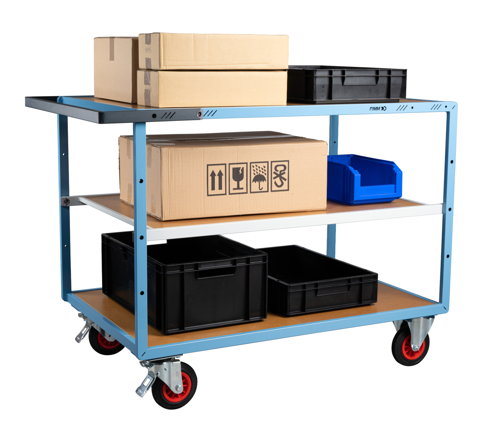 Servante mécano-soudée 3 plateaux 1200x800 mm 400 kg - FIMM - 880703232