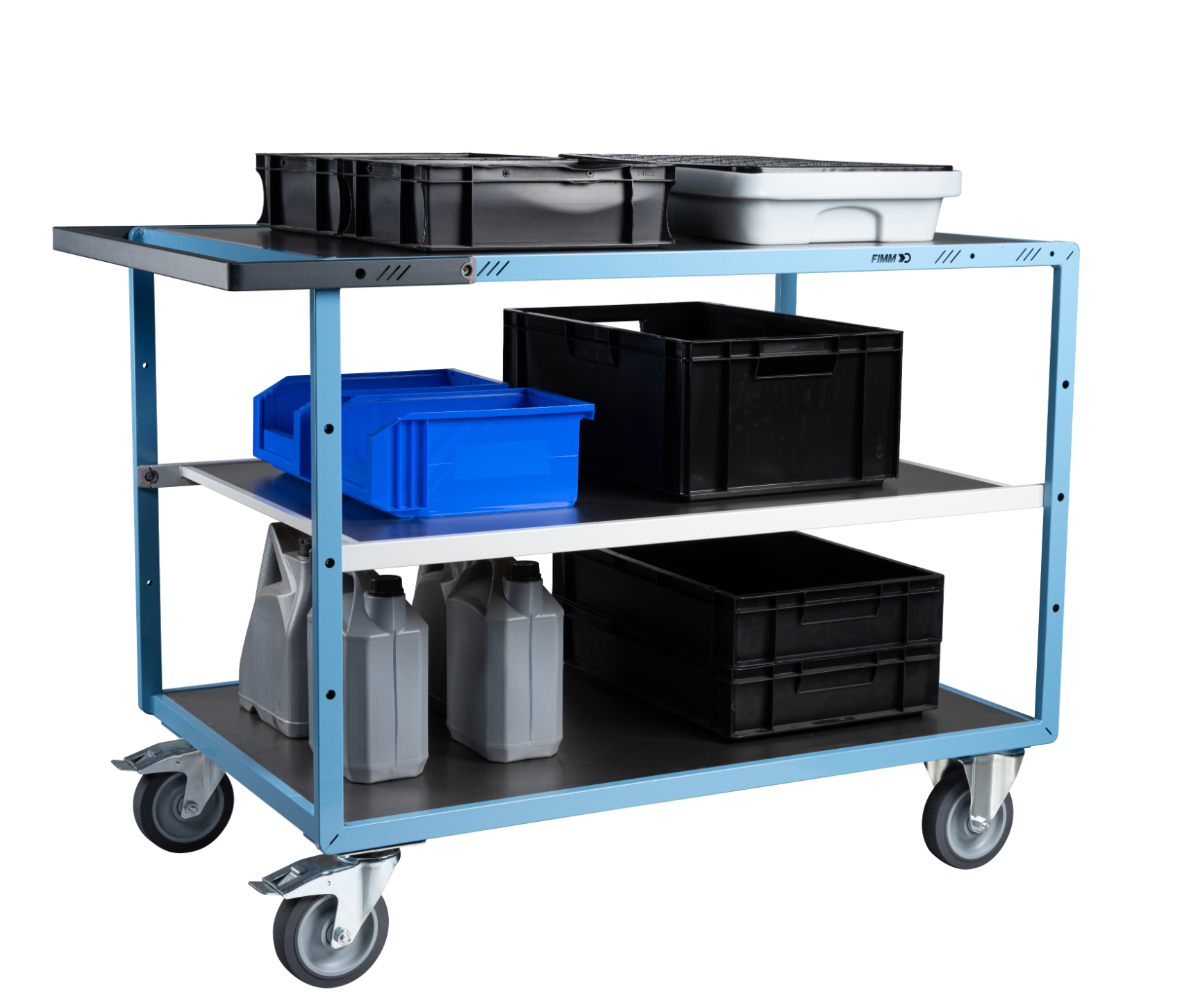 Servante mécano-soudée 3 plateaux 1200x800 mm 400 kg - FIMM - 880703342