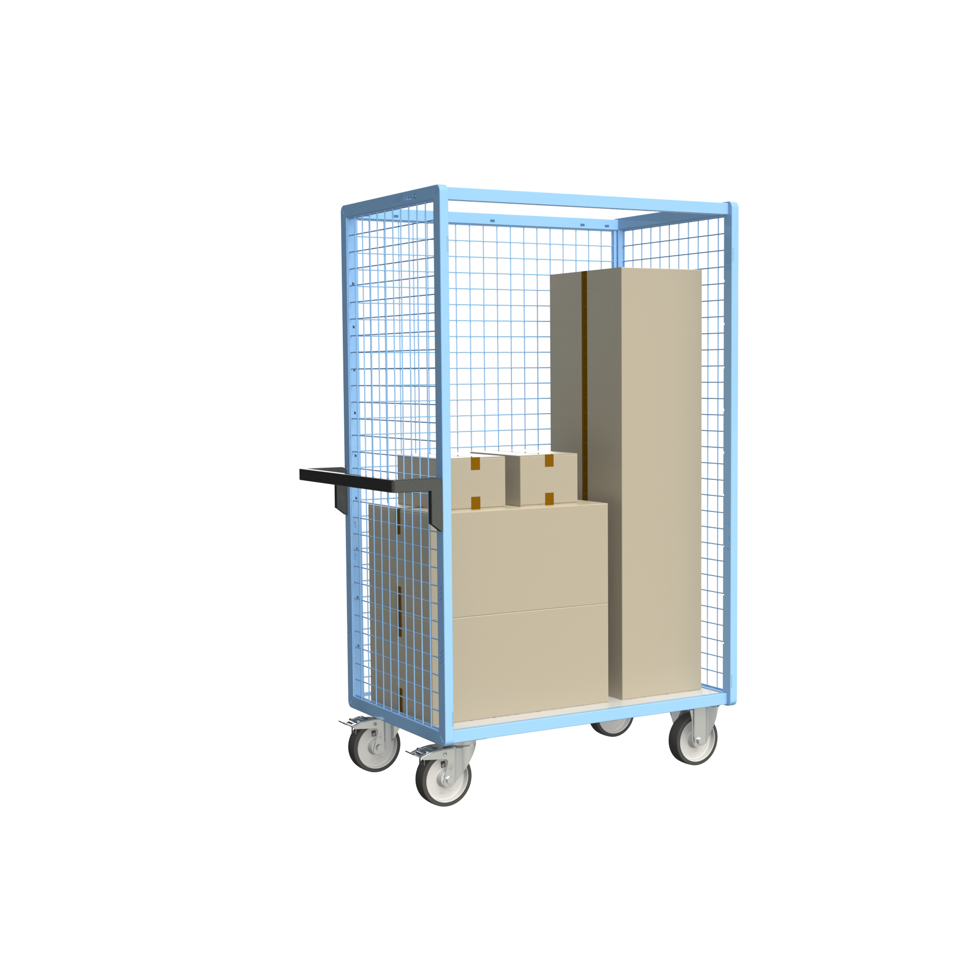 Servante grillagée 3 côtés avec plateau bois 1000x600 mm 500 kg - FIMM - 880725222