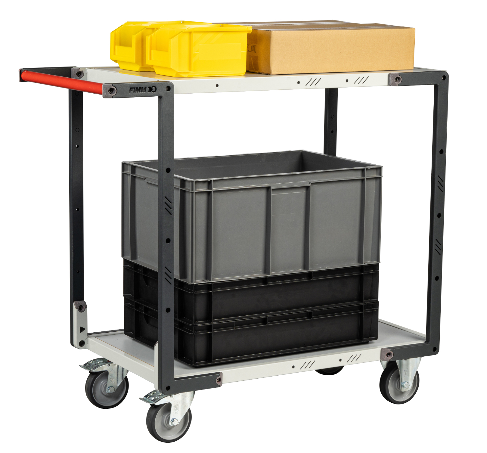 Servante 2 plateaux mélaminé 850x500 mm roues TPE 250 kg - FIMM - 884721122