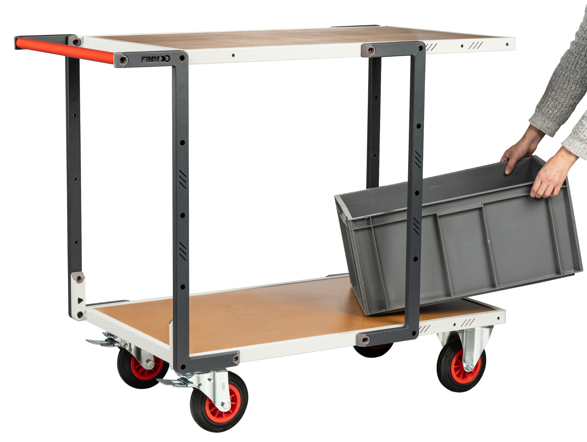 Servante 2 plateaux médium 1000x600 mm roues CC 400 kg - FIMM - 884722232