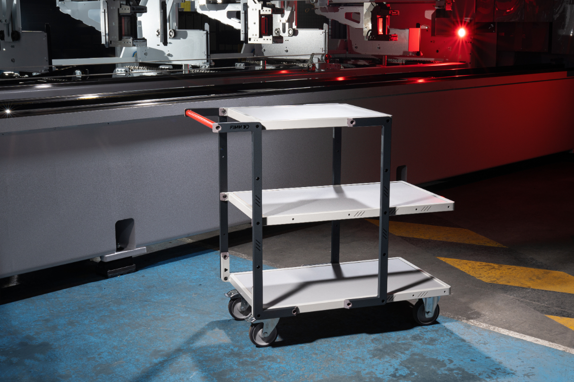 Servante montée 3 plateaux mélaminé + roues TPE 250 kg - FIMM - 886722125